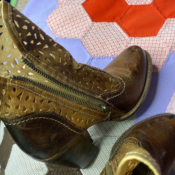 BED|STU BED STU SHOES IRMA GRAPHITO RUSTIC BOOTS HIGH STACKED HEEL LEATHER UPPER - Picture 16 of 16